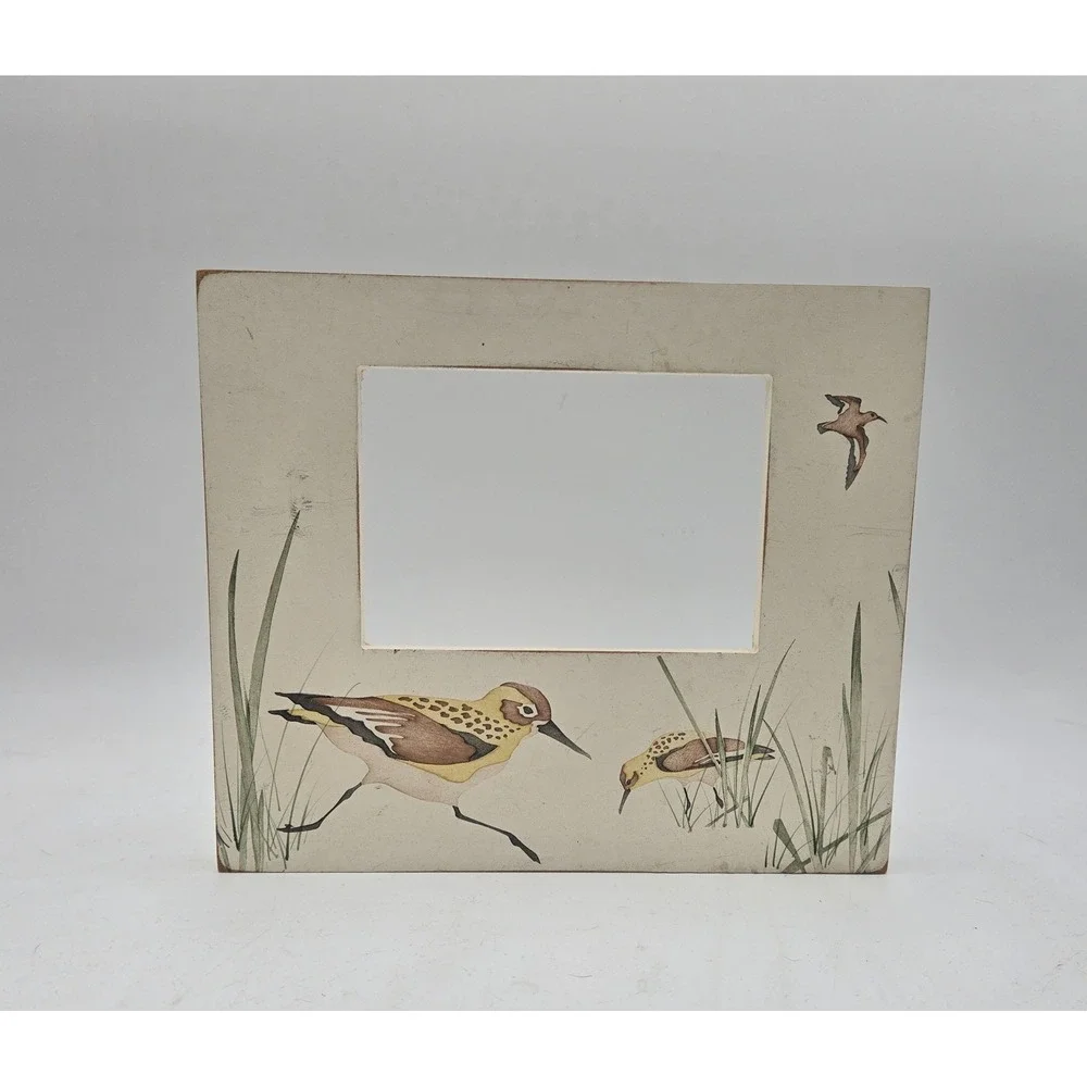 Danielson Designs Sandpiper Bird Wood Photo Frame Paulette Kuercher Cream 3.5x5
